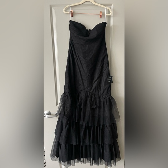 NWT Lulus Stunning Icon Black Tulle Pleated Gown - Picture 5 of 7
